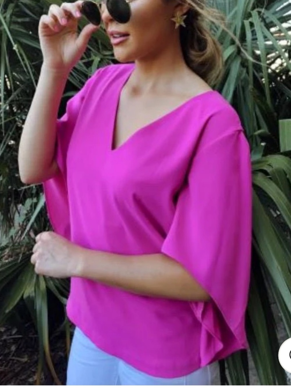 ANNA CATE Women's Nina Short Sleeve Top in Pink Fuchsia